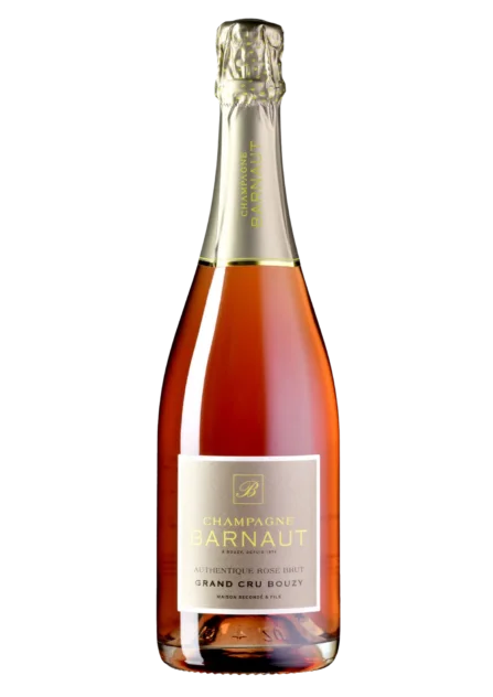 Eine Weinflasche Champagne Rosé Brut Grand Cru AOC von Champagne Barnaut