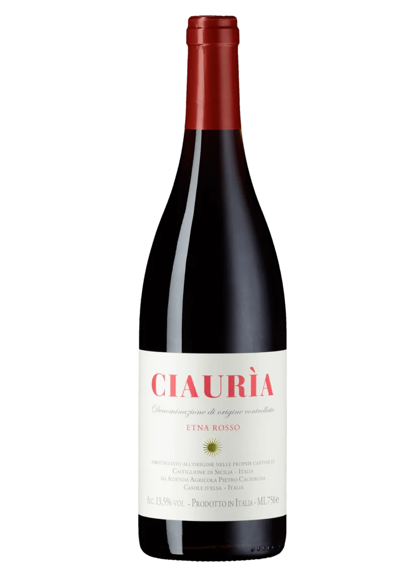 Eine Weinflasche Etna Rosso Ciauria DOC von Pietro Caciorgna