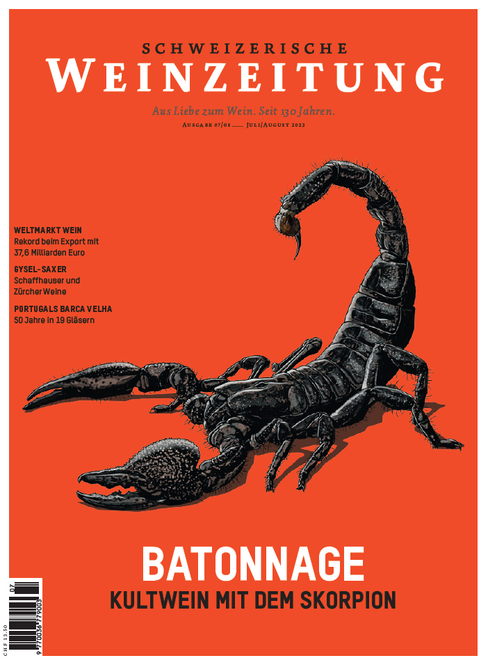 Titelbild des Magazins Schweizerische Weinzeitung - Juli/August 2023